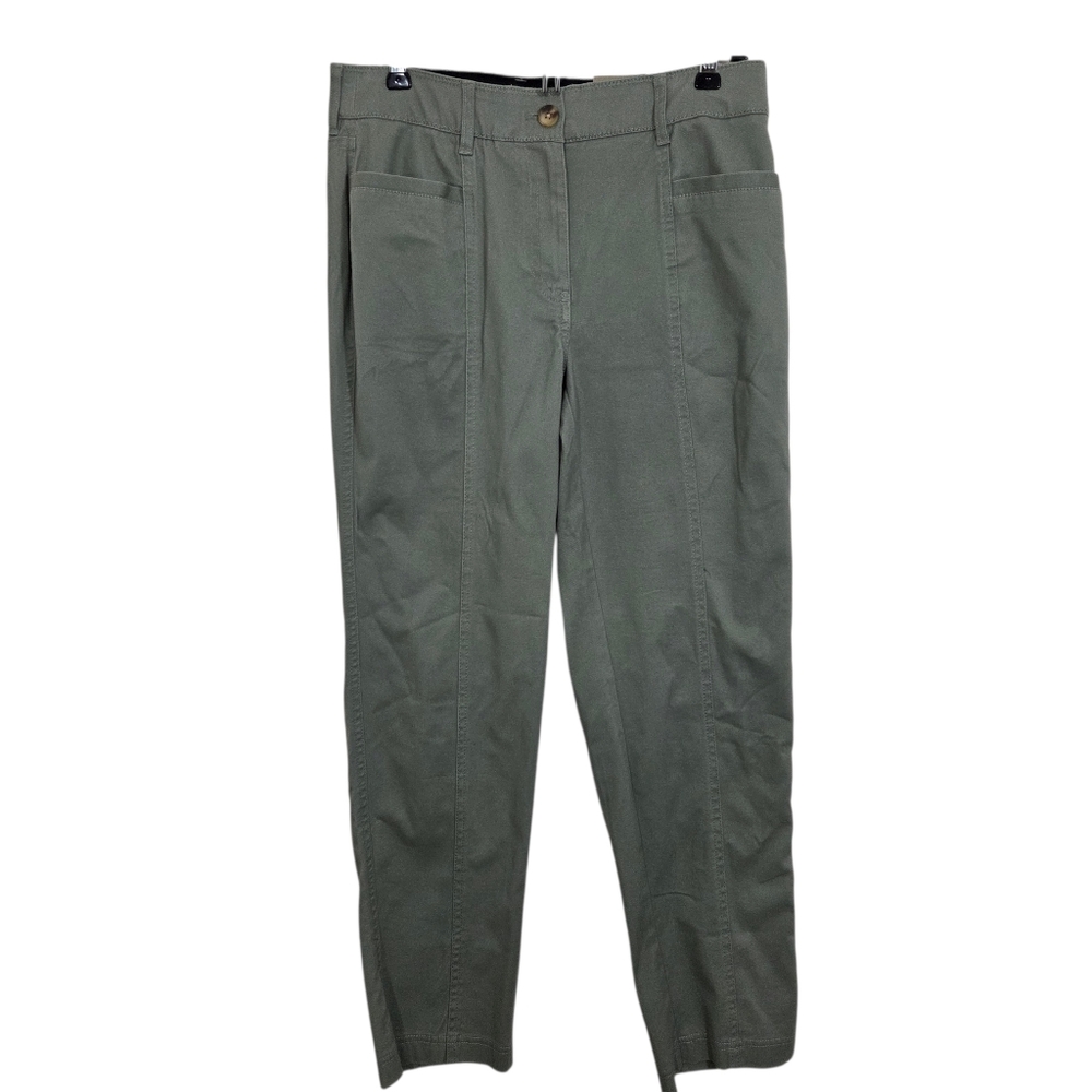 NWOT Chico's Straight Ankle Pants Army Green Military Size 2 XS